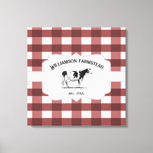 Rood buffalo Boerderij Koe Canvas afdrukken (Voorkant)
