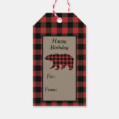 Rood buffalo Geplakt Beer Cadeaulabel (Voorkant)