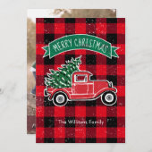  Rood Buffalo Pset Holiday Terug Feestdagenkaart (Voorkant / Achterkant)