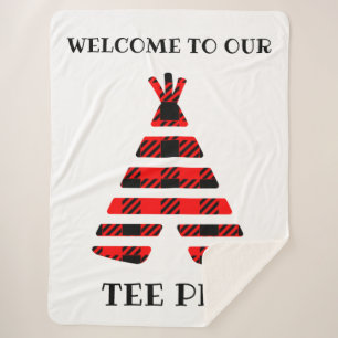 Rood buffalo T-shirt Pee Sherpa Blanket Deken