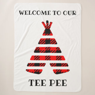 Rood buffalo T-shirt Pee Sherpa Blanket Deken