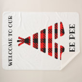 Rood buffalo T-shirt Pee Sherpa Blanket Deken (Voorkant (horizontaal))