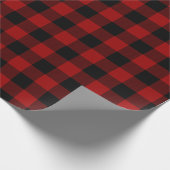 Rood buffel geplakt veiselpapier cadeaupapier (Hoek)