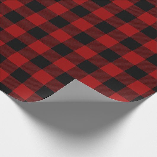 Rood buffel geplakt veiselpapier cadeaupapier (Hoek)