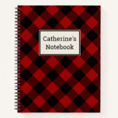 rood buffel geruite Notitieboek (Voorkant)