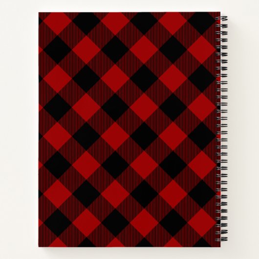 rood buffel geruite Notitieboek (Achterkant)