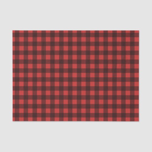 Rood buffel geruite patroon Kerst weefsel papier (Voorkant)