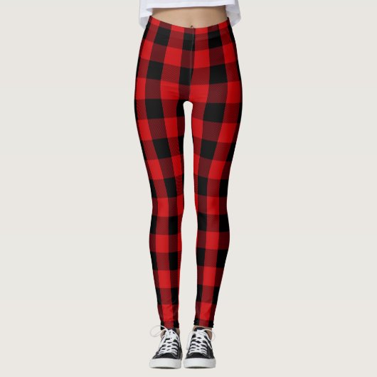 Rood buffelblok leggings (Voorkant)