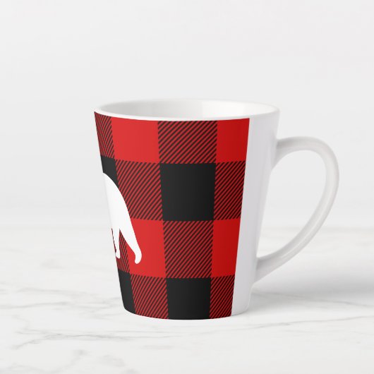 Rood buffelbord en wit Beer Latte Mok (Rechts)