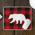 Rood buffelbord en wit Beer Muismat<br><div class="desc">Rood buffelbord en wit Beer</div>