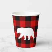 Rood buffelbord en wit Beer Papieren Bekers (Voorkant)