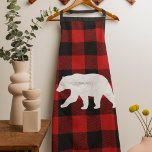 Rood buffelbord en wit Beer Schort<br><div class="desc">Rood buffelbord en wit Beer</div>
