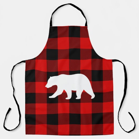 Rood buffelbord en wit Beer Schort (Voorkant)