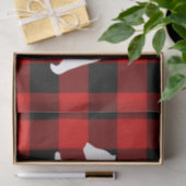 Rood buffelbord en wit Beer Tissuepapier (Geschenk)