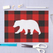 Rood buffelbord en wit Beer Tissuepapier (Craft)