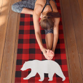 Rood buffelbord en wit Beer Yogamat