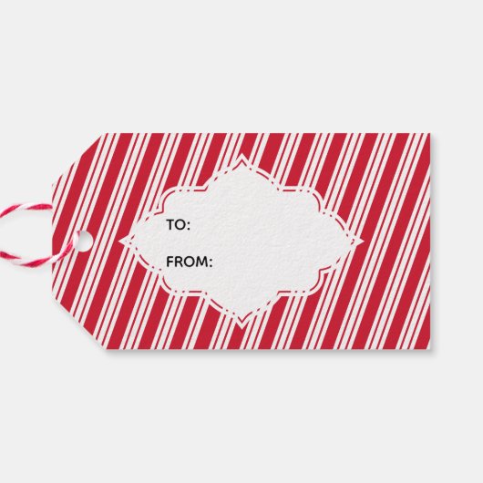 Rood Buffellaken varken met sjaal Cadeaulabel (Achterkant Horizontaal)