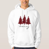 Rood buffelmonster pijnbomen hoodie (Voorkant)