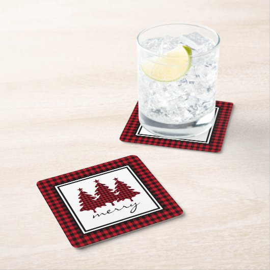 Rood buffelmonster pijnbomen kartonnen onderzetters (Insitu)