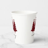 Rood buffelmonster pijnbomen papieren bekers (Rechts)