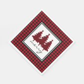 Rood buffelmonster pijnbomen servet (Hoek)