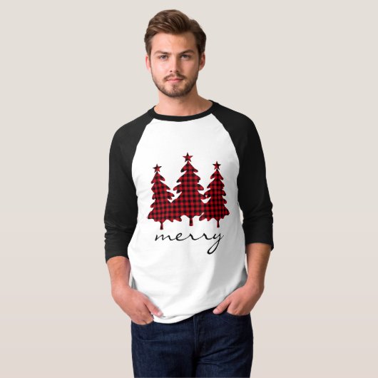 Rood buffelmonster pijnbomen t-shirt (Voorkant volledig)