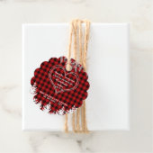 Rood buffelpatroon Bijbel Verse kerstpine Bedankjes Labels (In situ)