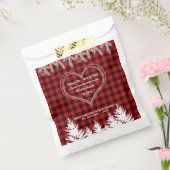 Rood buffelpatroon Bijbel Verse kerstpine Bedankzakje (Gezegeld)