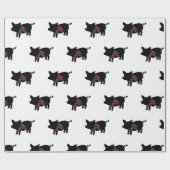 Rood buffelvarken met scharf cadeaupapier (Vlak)