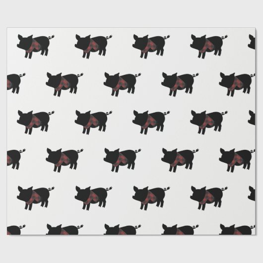 Rood buffelvarken met scharf cadeaupapier (Vlak)