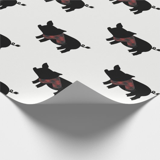 Rood buffelvarken met scharf cadeaupapier (Hoek)