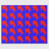 Rood bull blauw omslagpapier cadeaupapier (Vlak)