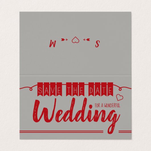  rood Bunting, foto sparen de Datum Kaart Visitekaartje (Buitenkant ongevouwen)