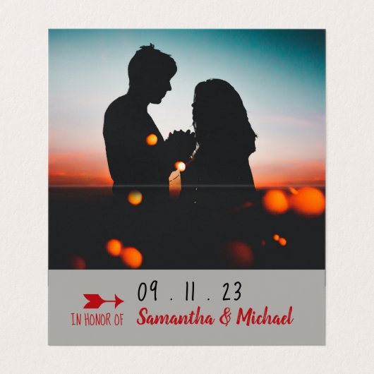  rood Bunting, foto sparen de Datum Kaart Visitekaartje (Binnenkant ongevouwen)