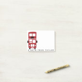 Rood busje met dubbele decker, aangepast, na-it-no post-it® notes (Op bureau)