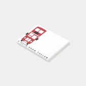 Rood busje met dubbele decker, aangepast, na-it-no post-it® notes (Schuin)