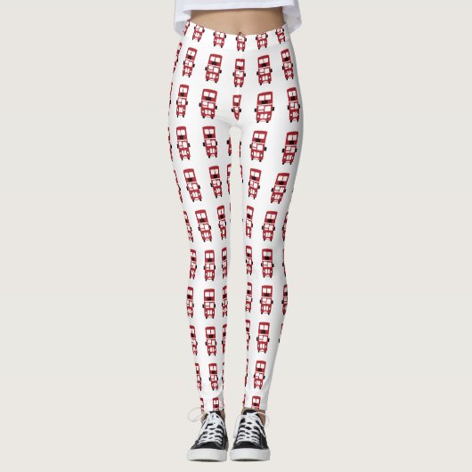 Rood busontwerp met dubbele decker leggings (Voorkant)
