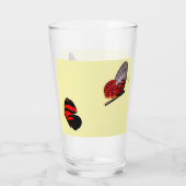 Rood Butterflies Drink glas (Achterkant)