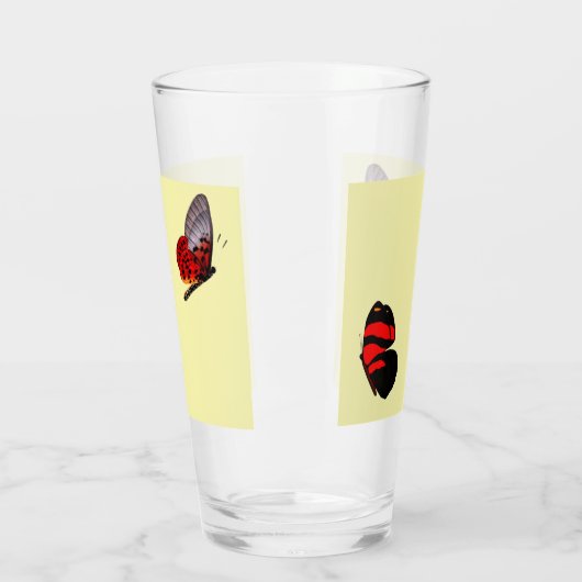 Rood Butterflies Drink glas (Links)