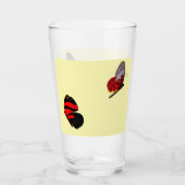 Rood Butterflies Drink glas (Voorkant)
