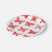Rood Butterflies snijdt papieren Borden in Papieren Bordje (Gekanteld)