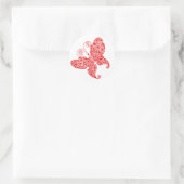 Rood Butterfly Round Sticker (Tas)