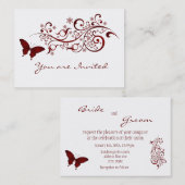 Rood Butterfly Weddenschap Visitekaartje (Voorkant / Achterkant)