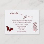 Rood Butterfly Weddenschap Visitekaartje (Achterkant)