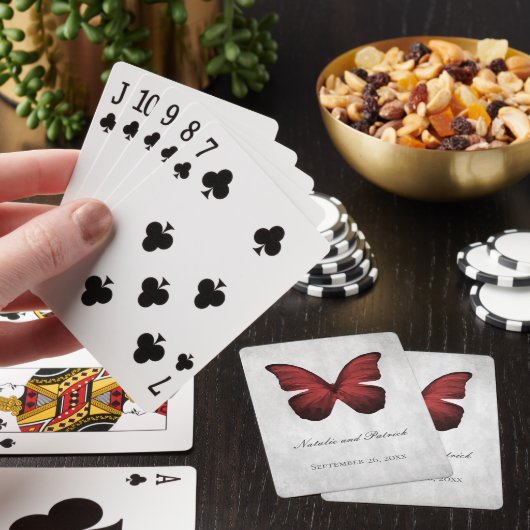 Rood-Butterfly-wedstrijdkaarten Pokerkaarten (Insitu)