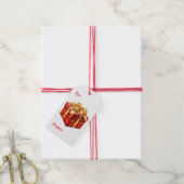 Rood Cadeau Cadeaulabel (Met Touw)