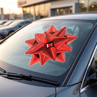 Rood cadeau extra, groot venster raamsticker