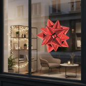 Rood cadeau extra, groot venster raamsticker