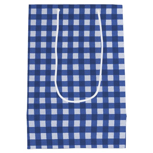 Rood cadeau Label op Gingham Medium Gift Bag Medium Cadeauzakje (Achterkant)