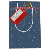 Rood cadeau Label op sterren Medium Cadeauzakje (Voorkant)